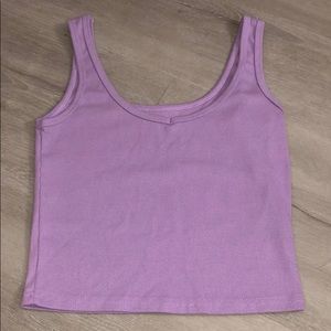 Purple Ribbed V Neck Shein Tank